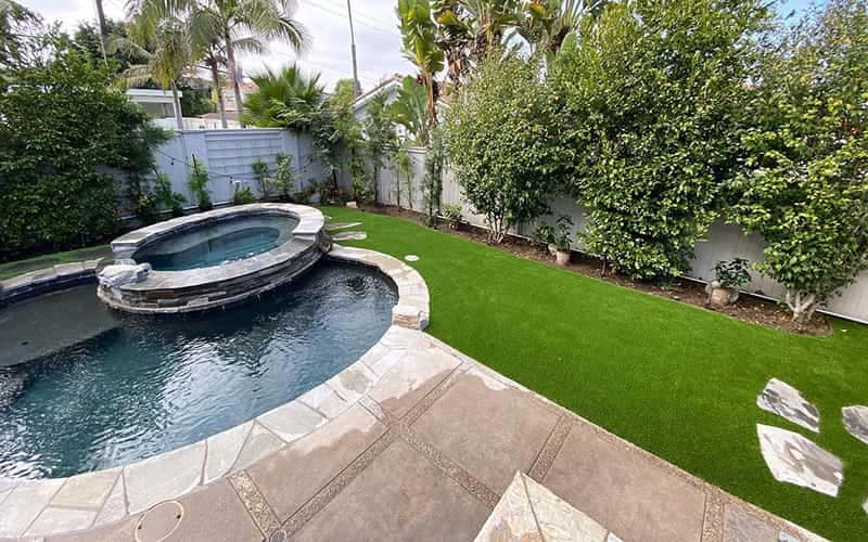 Backyard and pool deck